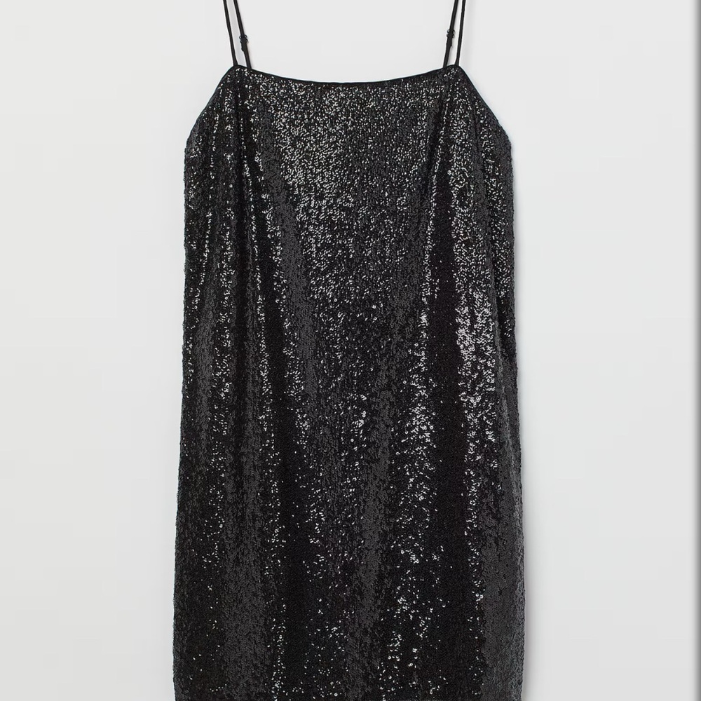 Mini Black Sequin Dress